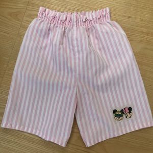 Vintage Disney culottes striped Mickey &Minnie 6x cotton y2k 90’s